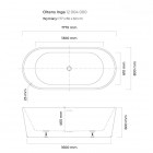 Oltens Inga wanna wolnostojąca 177x80 cm owalna akrylowa biała 12004000
