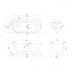 Oltens Hamnes wanna wolnostojąca narożna 160x75 cm prawa biała 11008000