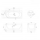Oltens Hamnes wanna wolnostojąca narożna 170x80 cm prawa biała 11009000