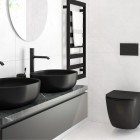 Oltens Hamnes Stille miska WC wisząca PureRim czarny mat 42021300