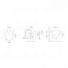 Oltens Hamnes Stille miska WC wisząca PureRim czarny mat 42021300