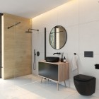 Oltens Hamnes Stille miska WC wisząca PureRim czarny mat 42021300
