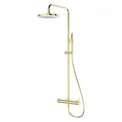 Oltens Molle zestaw prysznicowy ścienny z deszczownicą złoty połysk 36504800