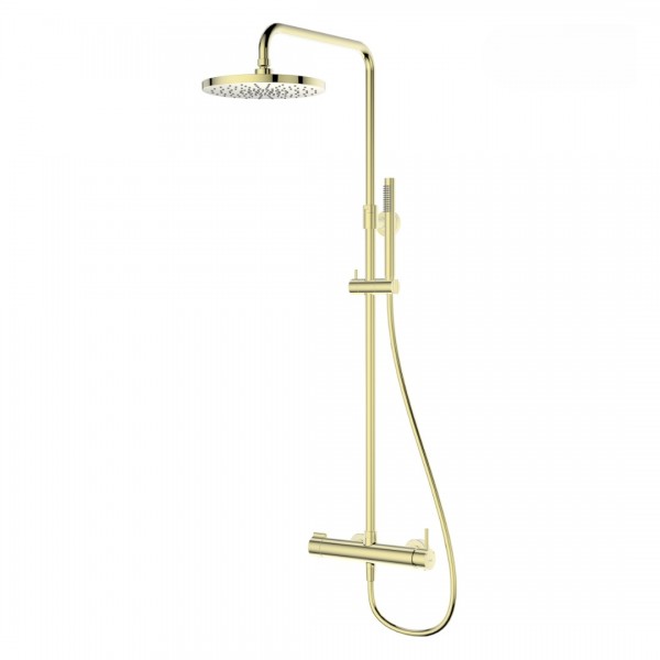 Oltens Molle zestaw prysznicowy ścienny z deszczownicą złoty połysk 36504800