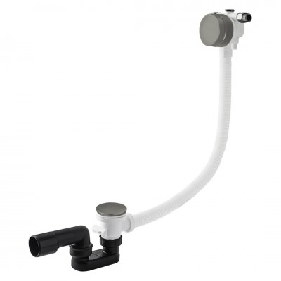 Vicario przelew wannowy klik klak z napełnianiem 70 cm grafit szczotkowany 366C/70/SG