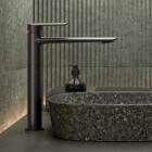 Vedo Aletta Grafite bateria umywalkowa stojąca wysoka z korkiem klik klak grafit szczotkowany VBA5003/C/SG