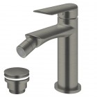 Vedo Aletta Spazzo bateria bidetowa stojąca z korkiem klik klak grafit szczotkowany VBA5002/C/SG