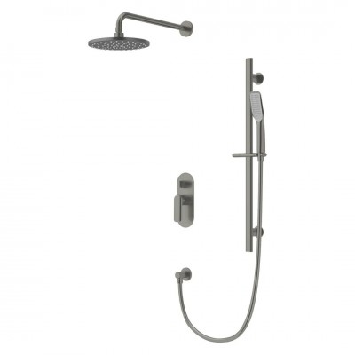 Vedo Aletta Grafite zestaw prysznicowy podtynkowy IV deszczownica 25 cm grafit szczotkowany VBA5224/25/SG