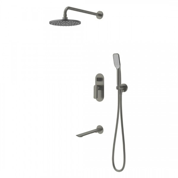 Vedo Aletta Grafite zestaw wannowy podtynkowy I deszczownica 25 cm grafit szczotkowany VBA5231/25/SG