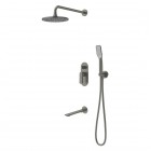 Vedo Aletta Grafite zestaw wannowy podtynkowy I deszczownica 25 cm grafit szczotkowany VBA5231/25/SG