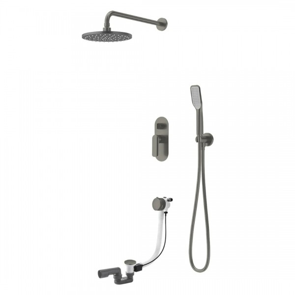 Vedo Aletta Grafite zestaw wannowy podtynkowy II deszczownica 25 cm grafit szczotkowany VBA5232/25/SG