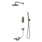 Vedo Aletta Grafite zestaw wannowy podtynkowy II deszczownica 25 cm grafit szczotkowany VBA5232/25/SG