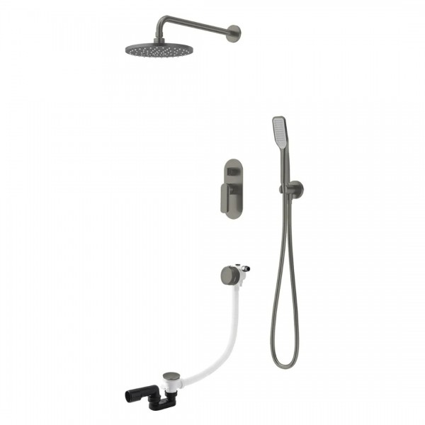 Vedo Aletta Grafite zestaw wannowy podtynkowy III deszczownica 25 cm grafit szczotkowany VBA5233/25/SG