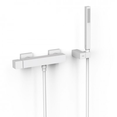 Tres Cuadro bateria prysznicowa ścienna biały mat 00716703BM