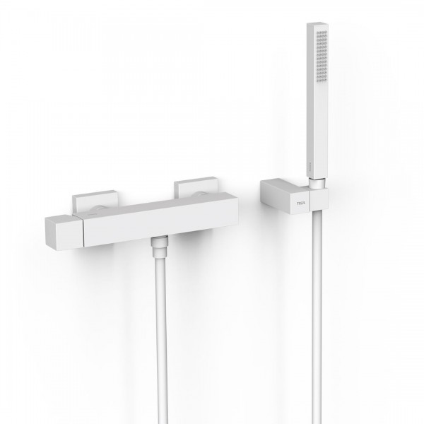 Tres Cuadro bateria prysznicowa ścienna biały mat 00716703BM