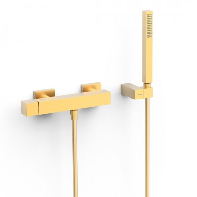 Tres Cuadro bateria prysznicowa ścienna złoty mat 00716703OM