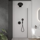 Oltens Molle zestaw prysznicowy podtynkowy deszczownica 26 cm czarny mat 36021300