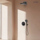 Oltens Hamnes zestaw prysznicowy podtynkowy deszczownica 32 cm czarny mat 36026300