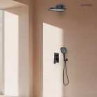 Oltens Hadsel zestaw prysznicowy podtynkowy deszczownica 26 cm czarny mat 36028300