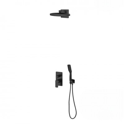 Oltens Hadsel zestaw prysznicowy podtynkowy deszczownica 26 cm czarny mat 36042300