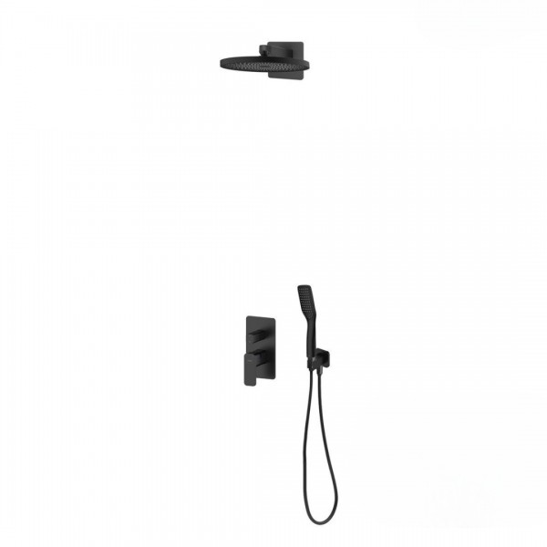Oltens Hadsel zestaw prysznicowy podtynkowy deszczownica 26 cm czarny mat 36042300