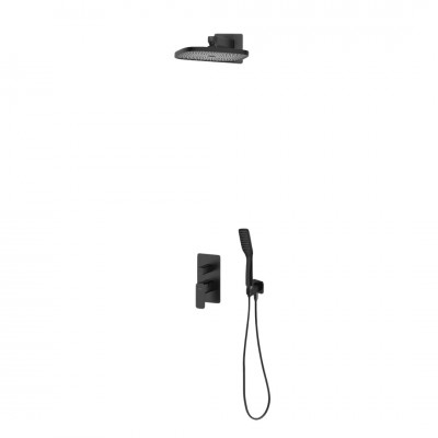 Oltens Hadsel zestaw prysznicowy podtynkowy deszczownica 26 cm czarny mat 36043300