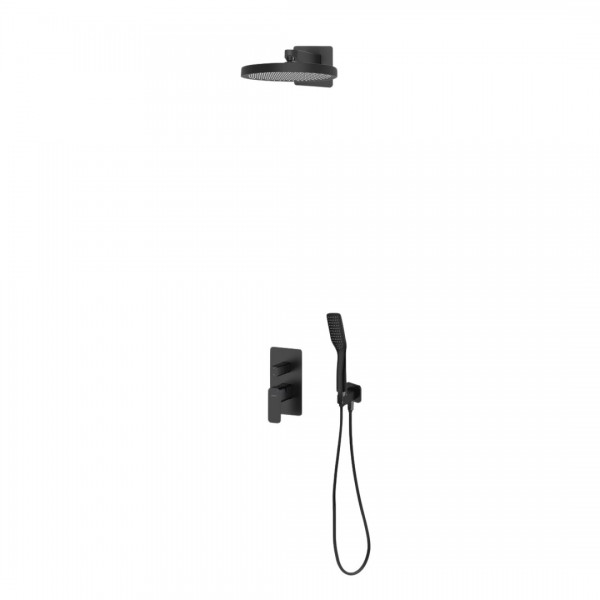 Oltens Hadsel zestaw prysznicowy podtynkowy deszczownica 32 cm czarny mat 36044300