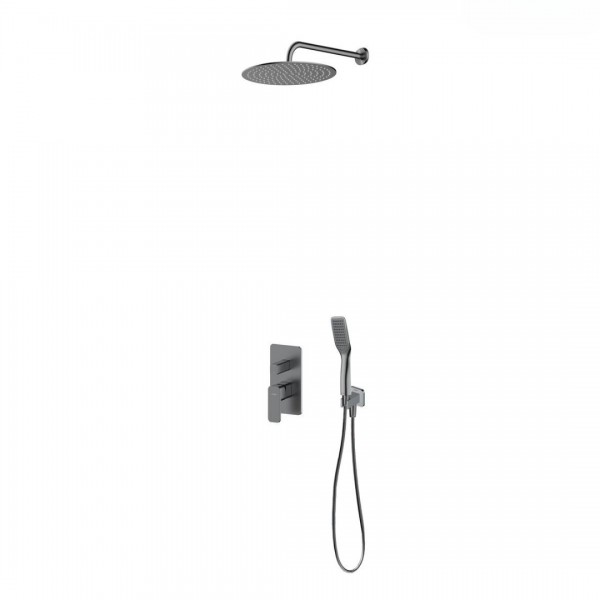 Oltens Hadsel zestaw prysznicowy podtynkowy deszczownica 30 cm grafit 36042400