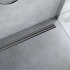 Oltens Langan Slim maskownica odpływu liniowego 60 cm grafit połysk/grafit szczotkowany 30017400