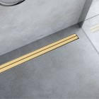 Oltens Langan Slim odpływ prysznicowy liniowy 60 cm złoty połysk/złoto szczotkowane 30009800