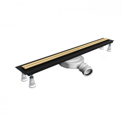 Oltens Langan Slim odpływ prysznicowy liniowy 90 cm złoty połysk/złoto szczotkowane 30012800