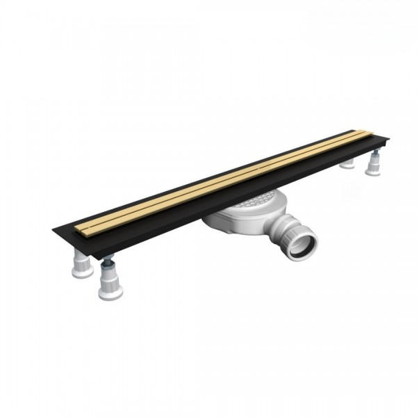 Oltens Langan Slim odpływ prysznicowy liniowy 90 cm złoty połysk/złoto szczotkowane 30012800