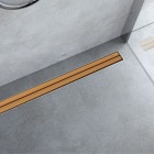 Oltens Langan Slim odpływ prysznicowy liniowy 60 cm miedź połysk/miedź szczotkowana 30009610