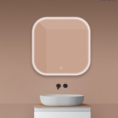 Oltens Nordlis lustro 80x80 cm kwadratowe z oświetleniem LED 64122000