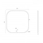 Oltens Nordlis lustro 80x80 cm kwadratowe z oświetleniem LED 64122000