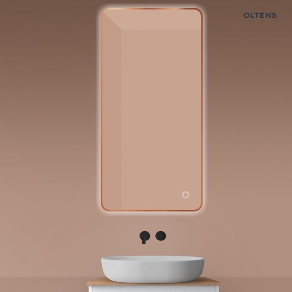 Oltens Nordlis lustro 60x120 cm prostokątne z oświetleniem LED miedź szczotkowana 64121610