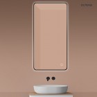Oltens Nordlis lustro 60x120 cm prostokątne z oświetleniem LED czarny mat 64121300
