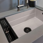 Deante Magnetic zlewozmywak granitowy magnetyczny 56x52 cm alabaster ZRM_A10A