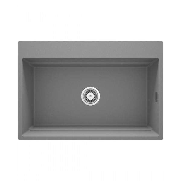 Deante Magnetic zlewozmywak granitowy magnetyczny 76x52 cm szary metalik ZRM_S10B