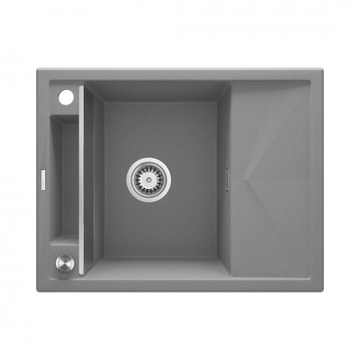 Deante Magnetic zlewozmywak granitowy magnetyczny 64x50 cm szary metalik ZRM S11A
