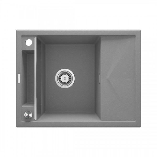 Deante Magnetic zlewozmywak granitowy magnetyczny 64x50 cm szary metalik ZRM S11A