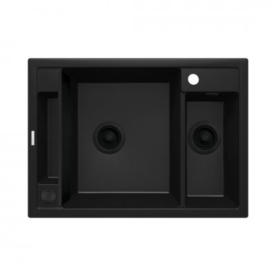 Deante Magnetic zlewozmywak granitowy magnetyczny 69x50 cm czarny mat ZRM N503