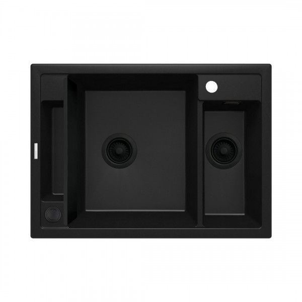 Deante Magnetic zlewozmywak granitowy magnetyczny 69x50 cm czarny mat ZRM N503
