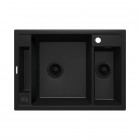 Deante Magnetic zlewozmywak granitowy magnetyczny 69x50 cm czarny mat ZRM N503