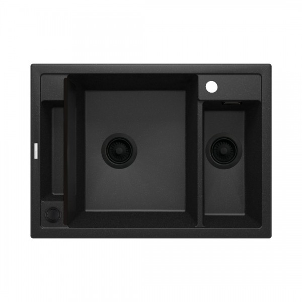 Deante Magnetic zlewozmywak granitowy magnetyczny 69x50 cm grafitowy metalik ZRM G503