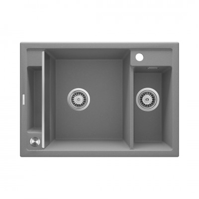 Deante Magnetic zlewozmywak granitowy magnetyczny 69x50 cm szary metalik ZRM S503