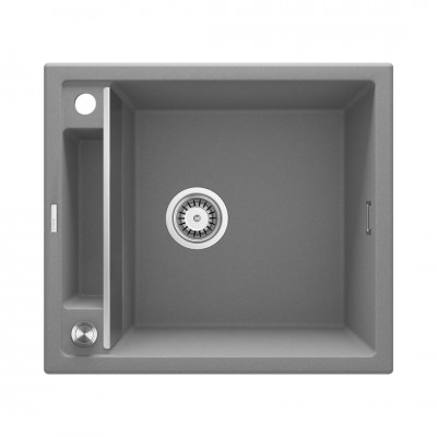 Deante Magnetic zlewozmywak granitowy magnetyczny 56x50 cm szary metalik ZRM S103