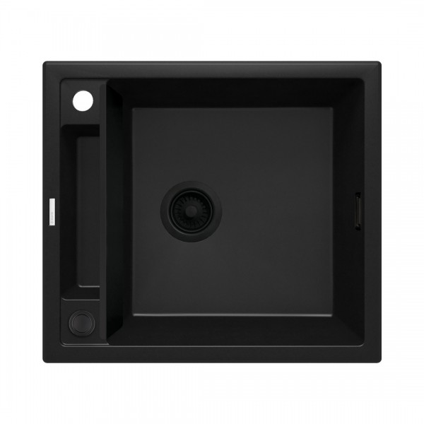 Deante Magnetic zlewozmywak granitowy magnetyczny 56x50 cm czarny mat ZRM N103