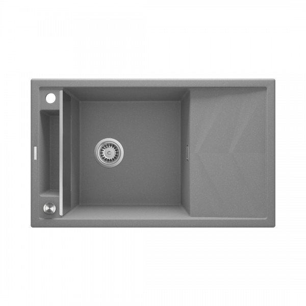 Deante Magnetic zlewozmywak granitowy magnetyczny 82x50 cm szary metalik ZRM S113