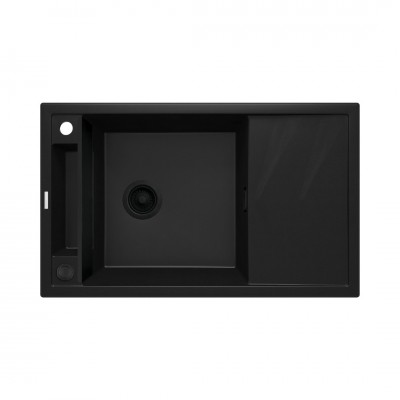 Deante Magnetic zlewozmywak granitowy magnetyczny 82x50 cm czarny mat ZRM N113